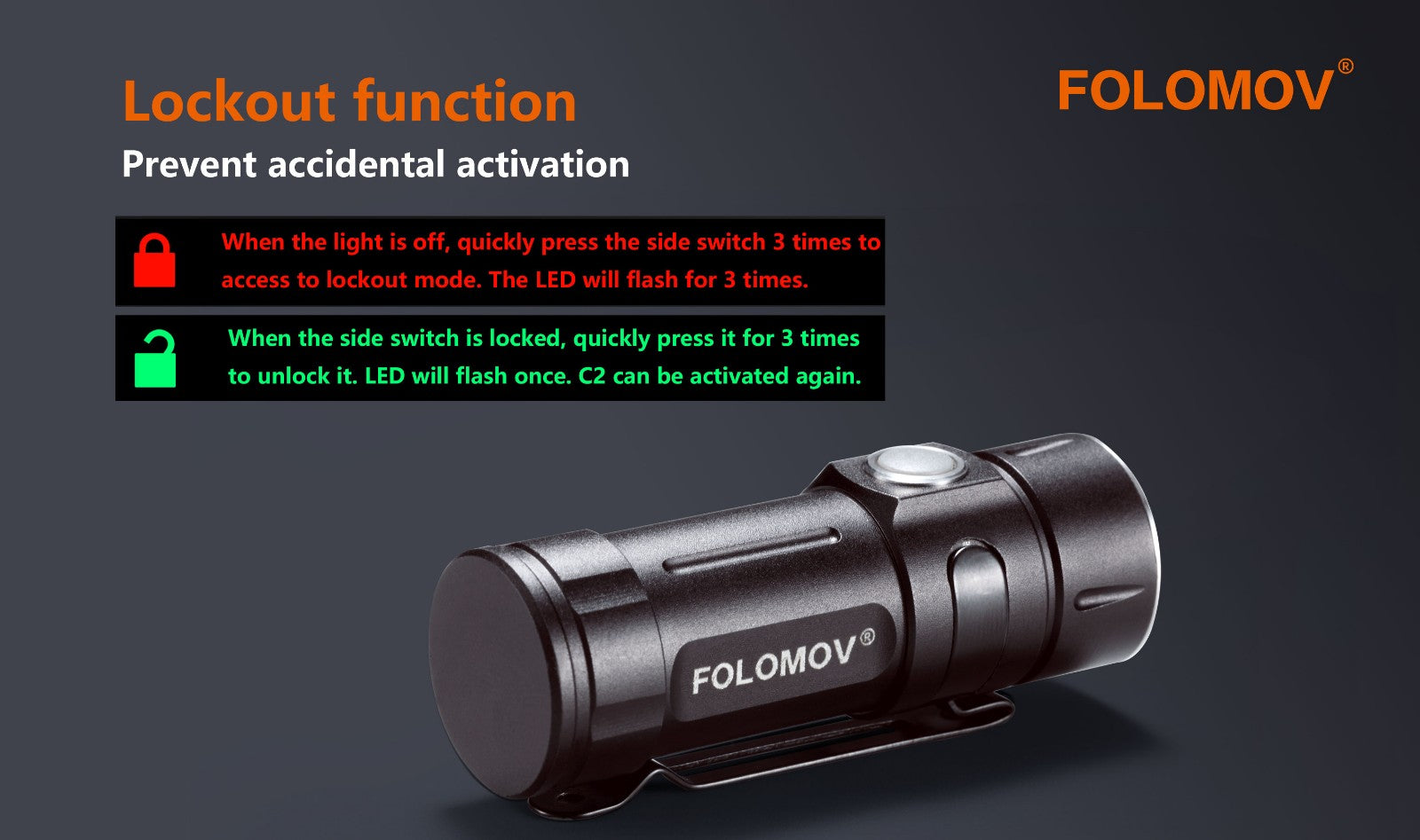 Folomov EDC C2 EDC Flashlight (600 Lumens) - Thomas Tools