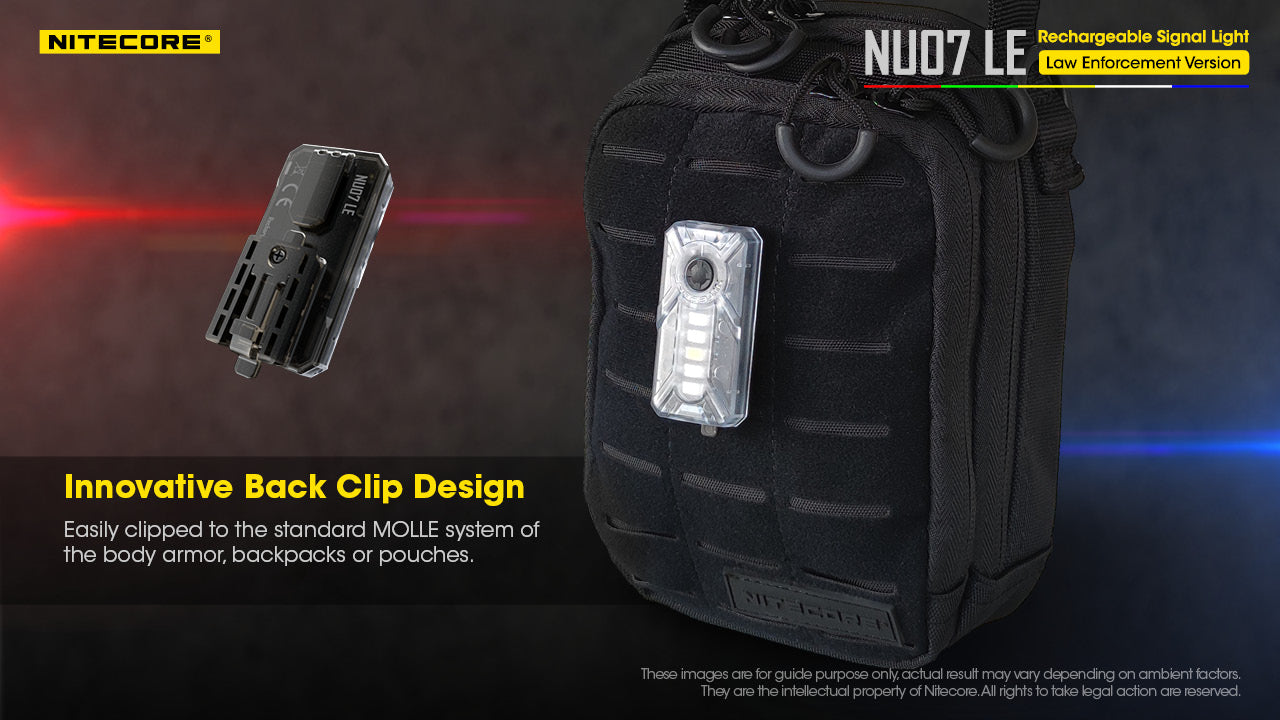 Nitecore NU07LE Mini Helmet Signal Safety Light (15 Lumens)