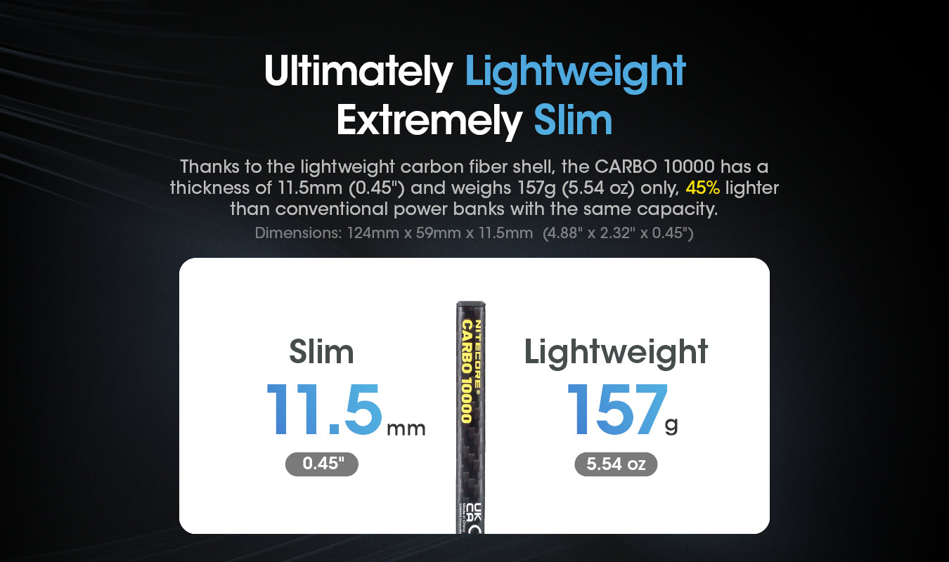Nitecore Carbo 10000 Lightweight Carbon Fibre Power Bank