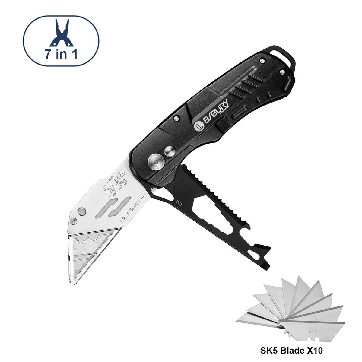 Bibury EDC Utility Knife (7-in-1) (2 Versions)