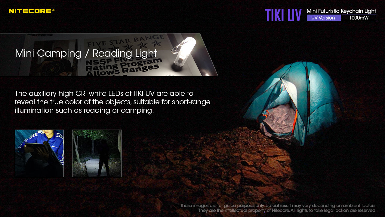 Nitecore TIKI UV & HCRI White LED Rechargeable Flashlight