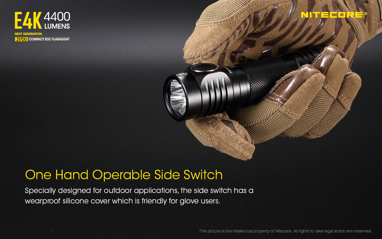 Nitecore E4K Rechargeable Flashlight (4400 Lumens)