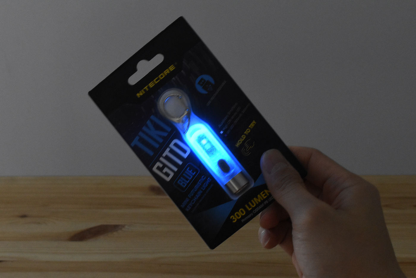 Nitecore TIKI GITD Blue Keychain Rechargeable Flashlight (300 Lumens)