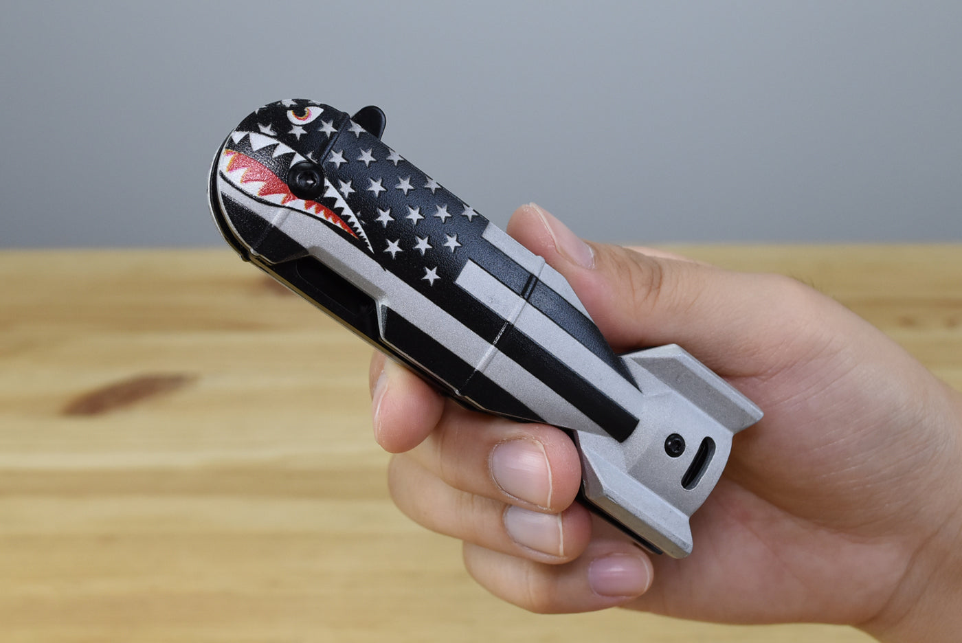 Tac Force 1039 WWII Black Shark Flag Assisted EDC Folding Knife (Flag)