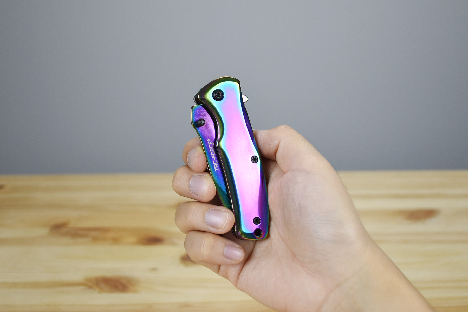 Tac Force 848 Titanium Finish EDC Folding Knife (Rainbow) - Thomas Tools Malaysia