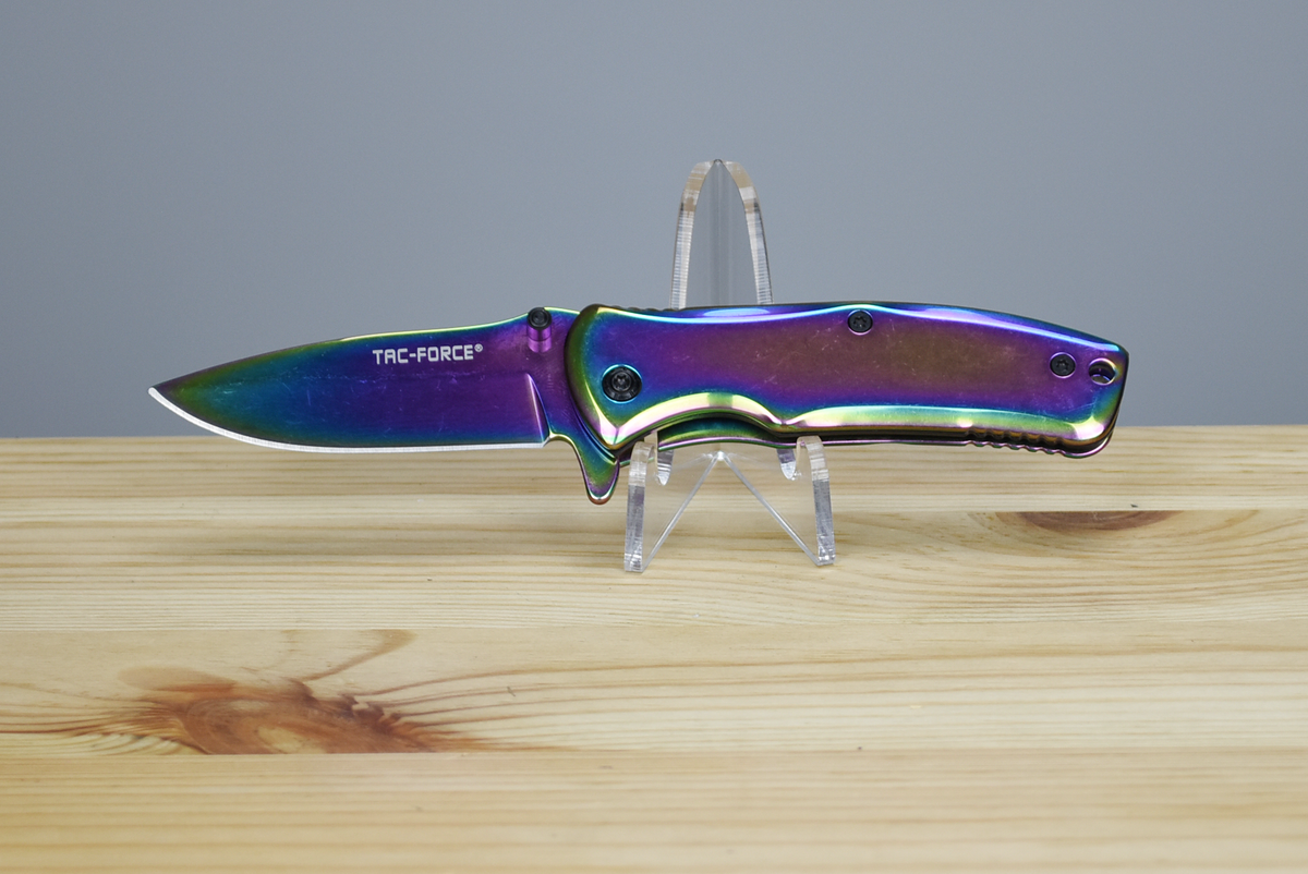 Tac Force 848 Titanium Finish EDC Folding Knife (Rainbow) - Thomas Tools Malaysia