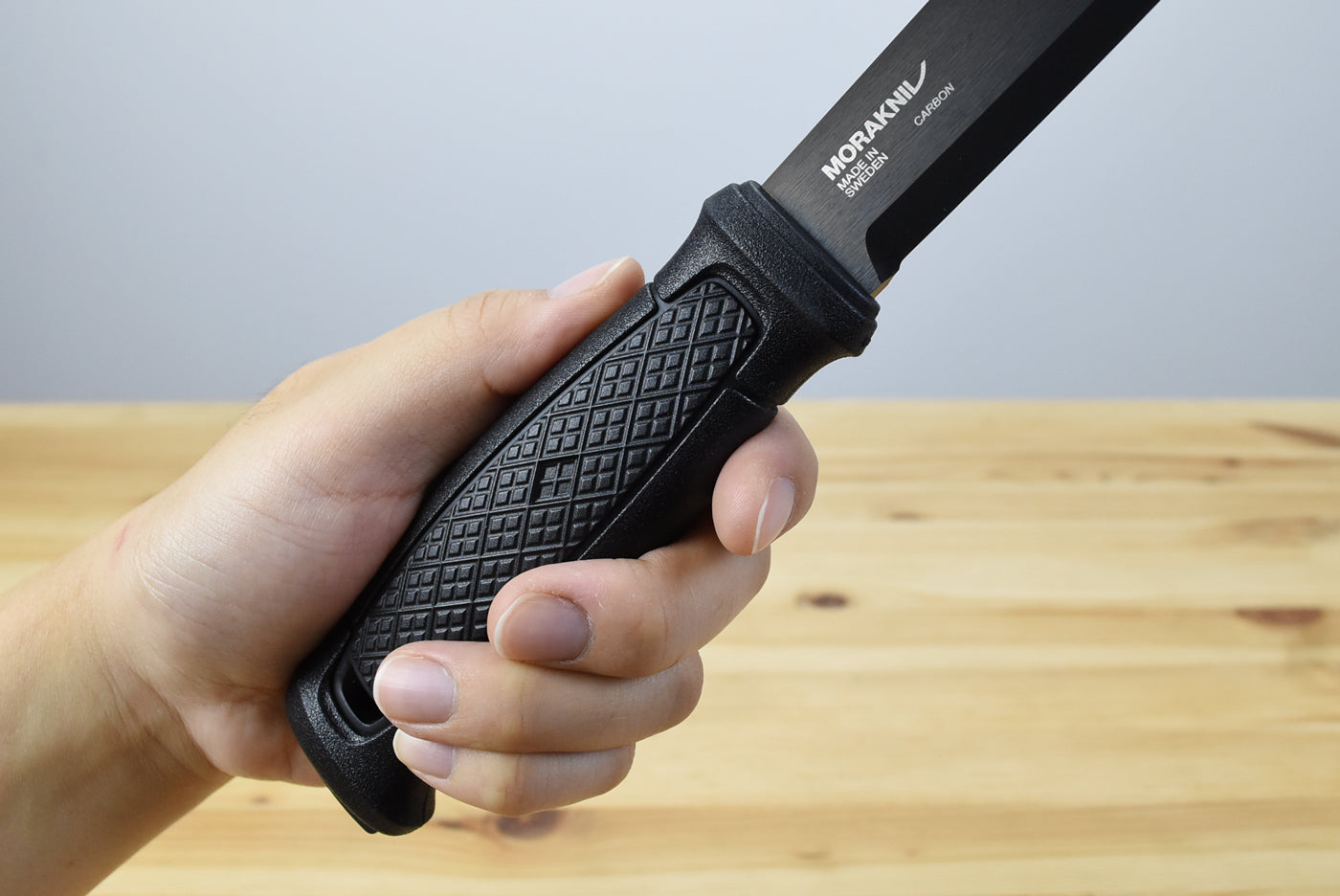Morakniv Garberg (C) Black Blade Bushcraft Knife (Leather Sheath)