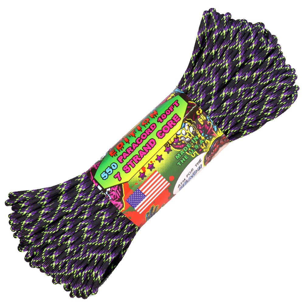 Atwood 550lbs Zombie Paracord 7 cores 100ft (Undead)