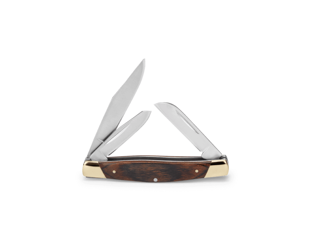 Buck 373 Trio Burlwood detail