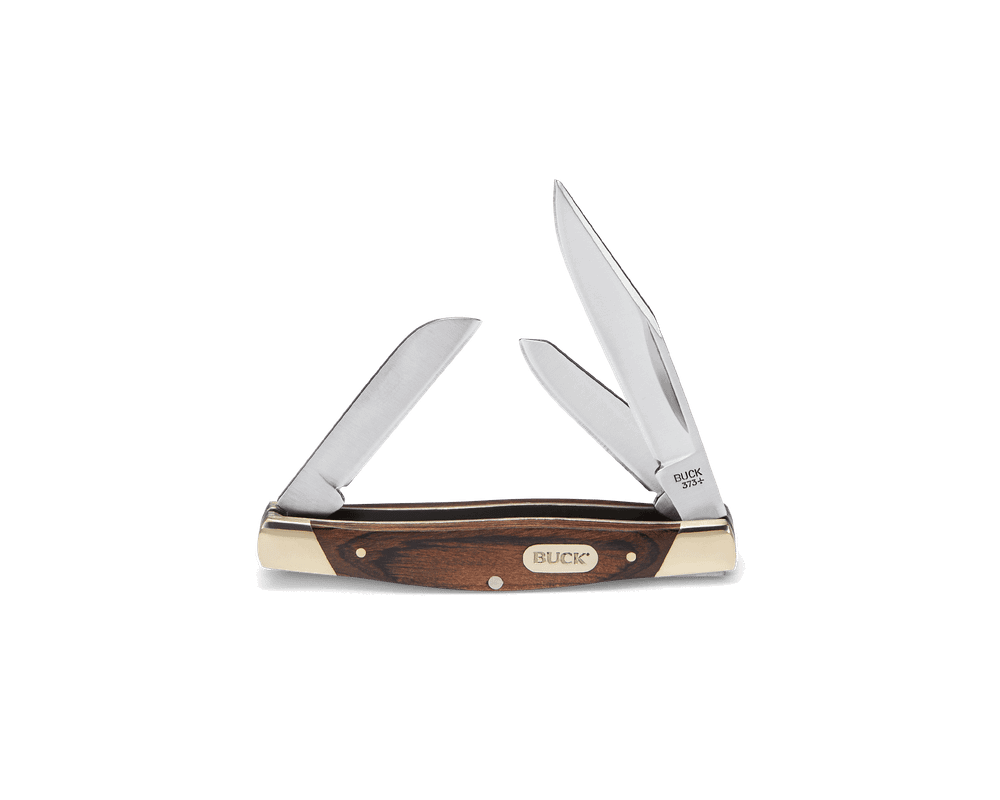 Buck 373 Trio Folding Knife Burlwood Handle