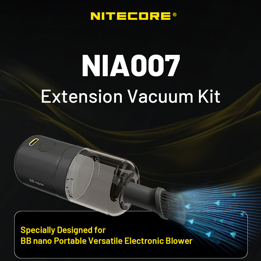 Nitecore BB Nano Rechargeable Air Duster with Vacuum Extension Kit