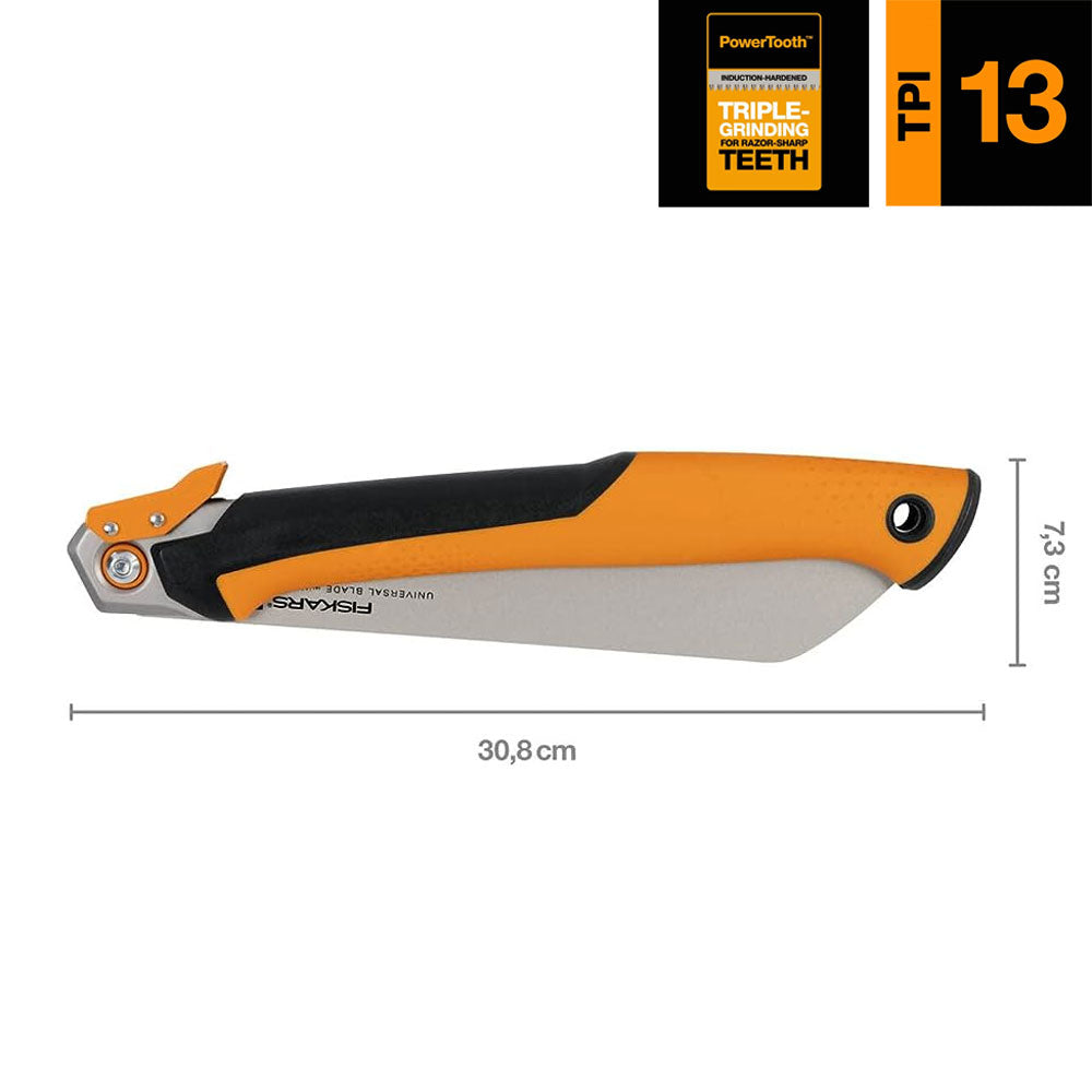 Fiskars PowerTooth Folding Pull Saw (25cm/13 TPI)