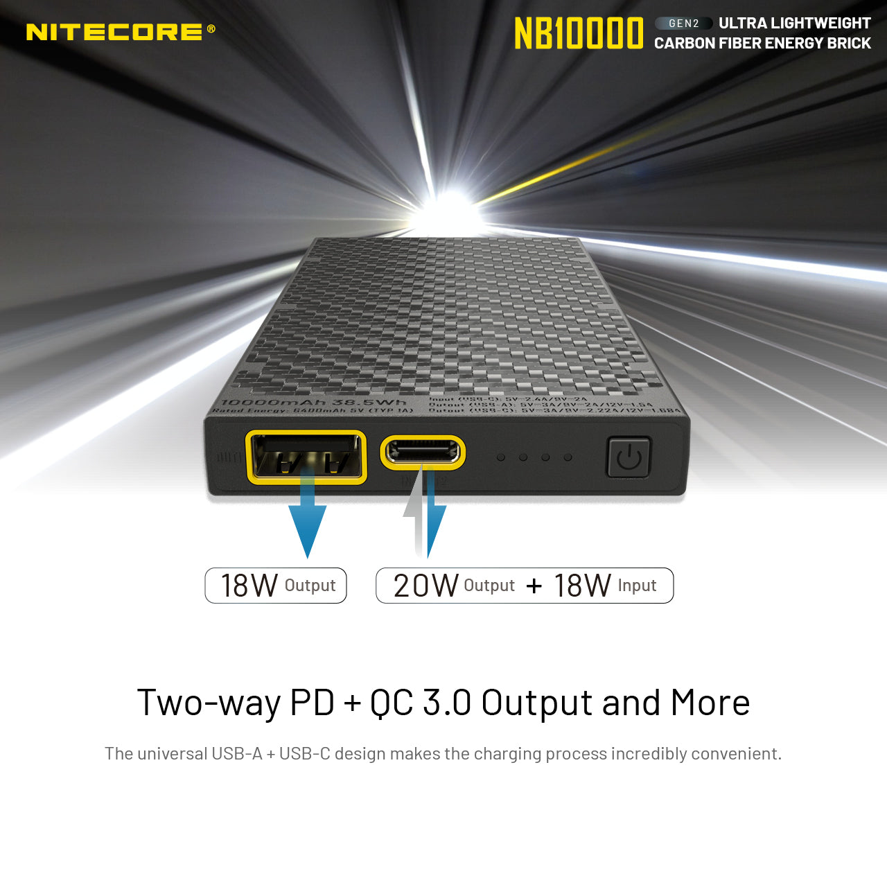 Nitecore NB10000 Gen II Silver Power Bank