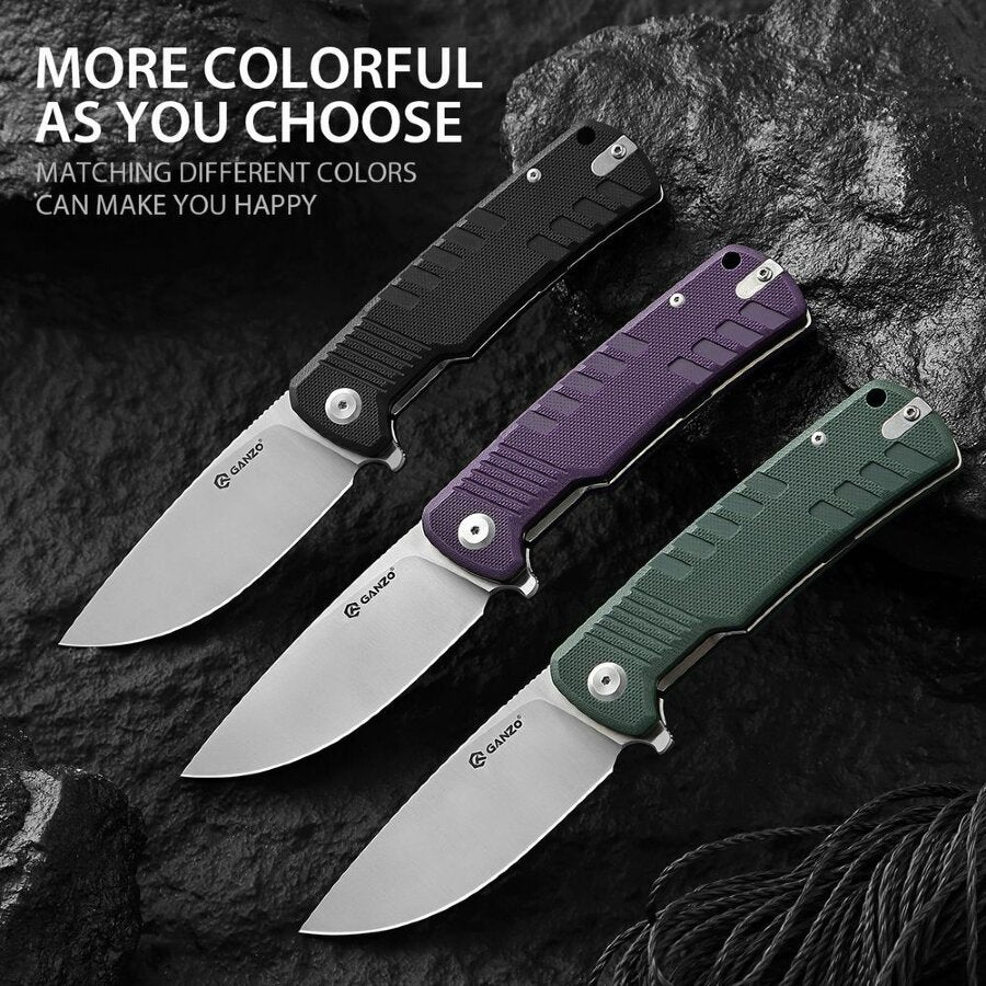 Ganzo G769-GR Liner Lock D2 Steel G10 Folding Knife (Green)