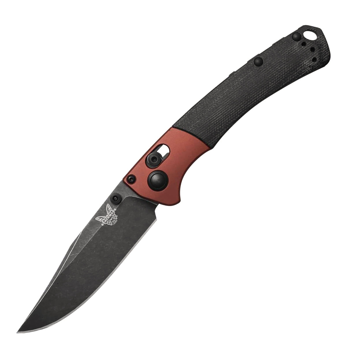 Benchmade 15085BK-04 Mini Crooked River Folding Knife (Black Canvas Micarta Handle)