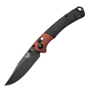 Benchmade 15085BK-04 Mini Crooked River Folding Knife (Black Canvas Micarta Handle)