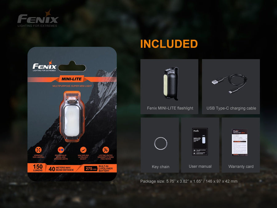 Fenix MINI-LITE Multipurpose Super Mini Light Rechargeable (150 Lumens)