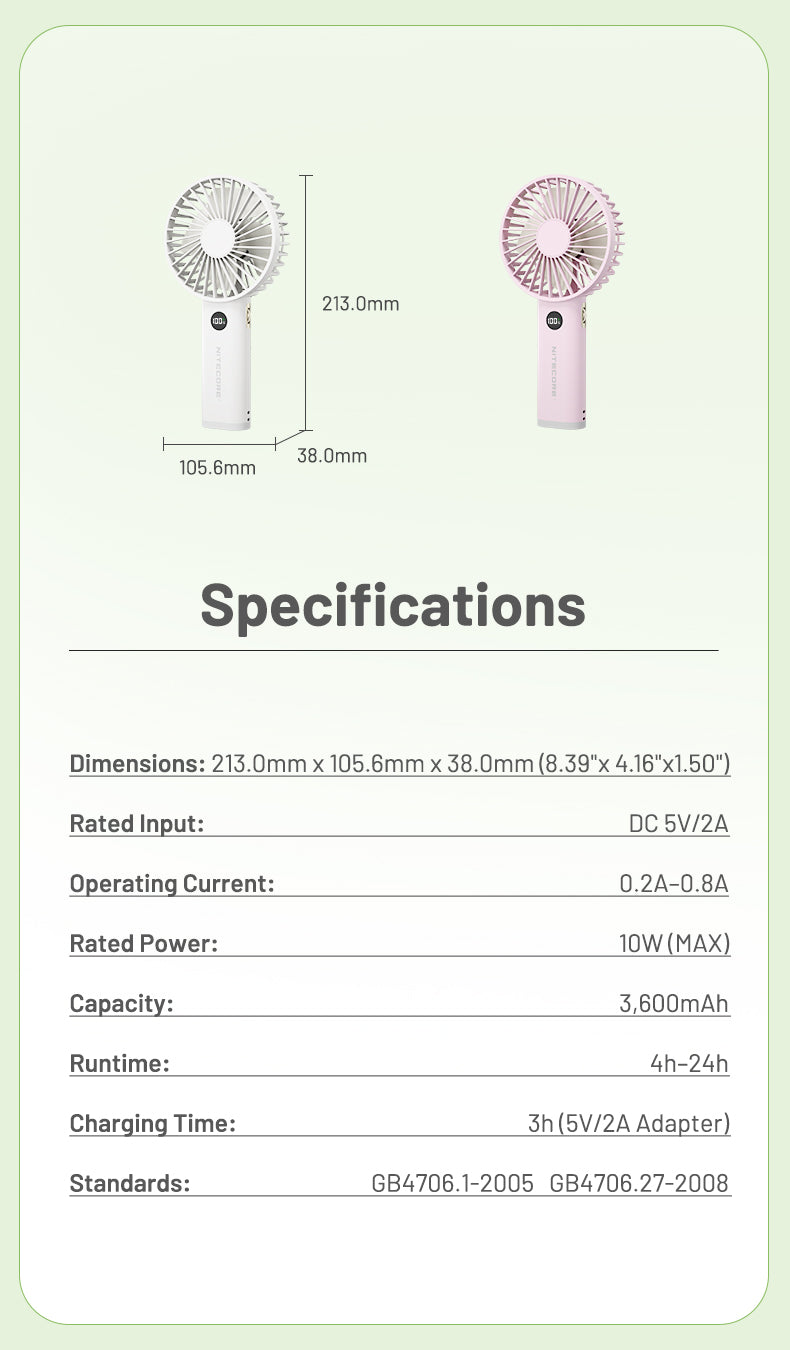 Nitecore NEF03 Multipurpose Handheld Fan (2 Versions)