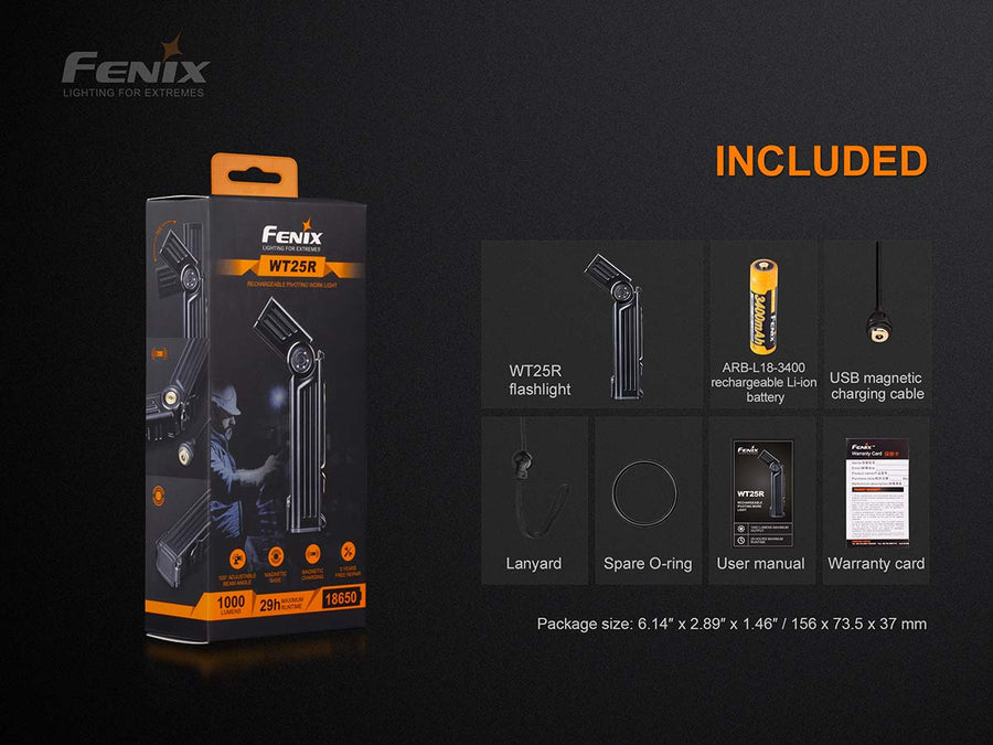 Fenix WT25R CREE XP-L Rechargeable Pivoting Work Flashlight (1000 Lumens)