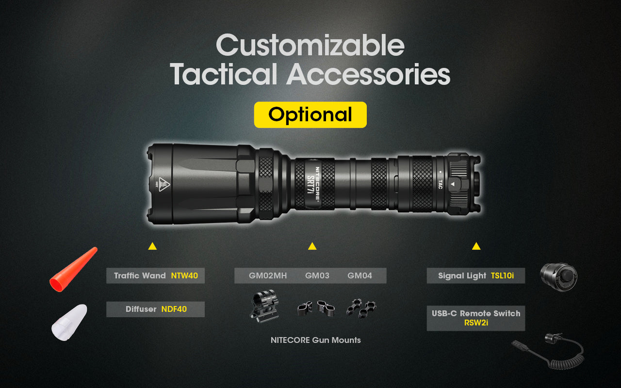 Nitecore SRT7i LED SmartRing Rechargeable Tactical Flashlight (3000 Lumens)