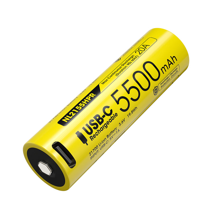 Nitecore Battery NL2155HPR 21700 5500mAh USB-C Rechargeable