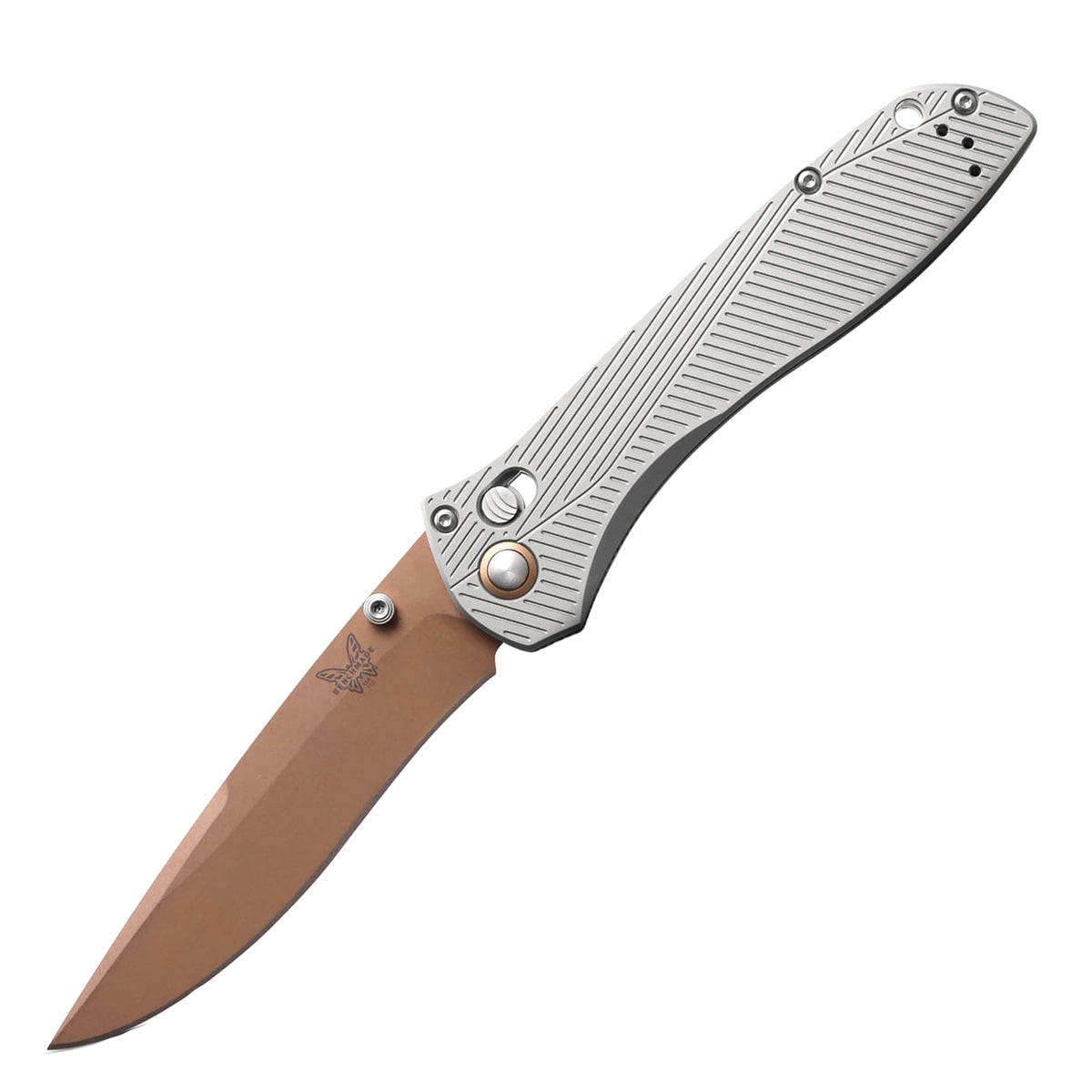 Benchmade 710FE-24 Seven | Ten Folding Knife (Gray Machined Aluminum Handle)