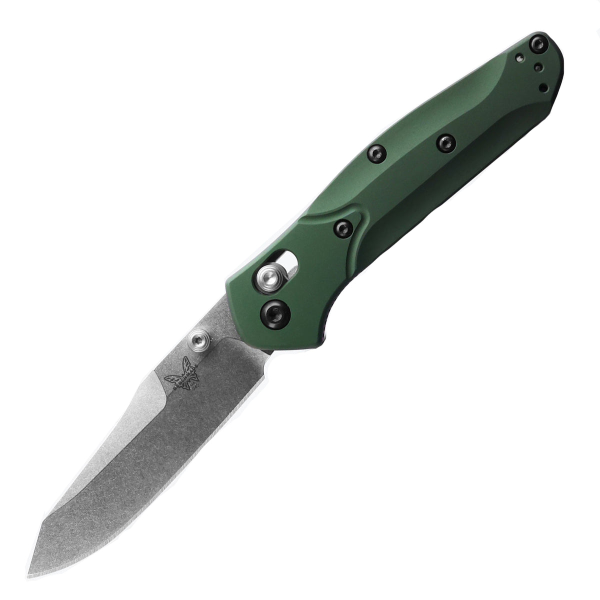 Benchmade 945 Mini Osborne Folding Knife (Green Aluminum Handle)