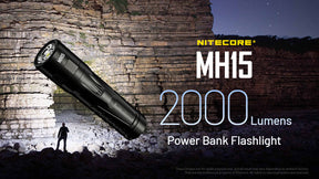 Nitecore MH15 2-In-1  Rechargeable Power Bank Flashlight (2000 Lumens)