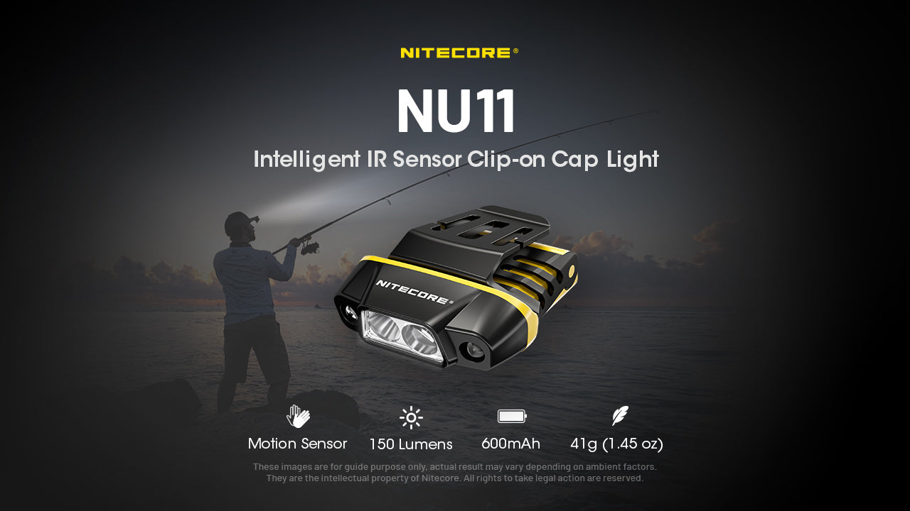 Nitecore NU11 Motion Sensor Rechargeable Clip-On Cap Light Headlamp (150 Lumens)