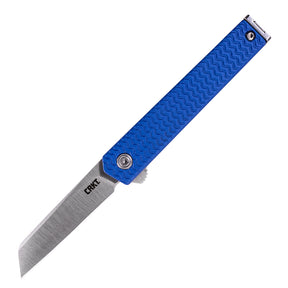CRKT 7083 CEO Microflipper Folding Knife (Textured Blue Aluminum Handle)