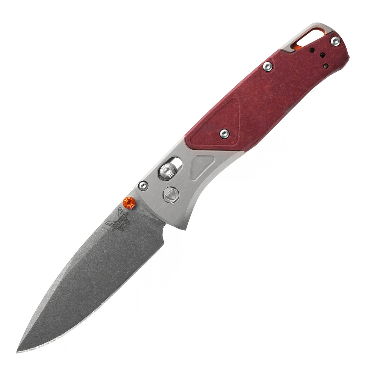 Benchmade 535-09 Bugout Folding Knife (Gray Aluminum Handle with Redstone Richlite Onlay)