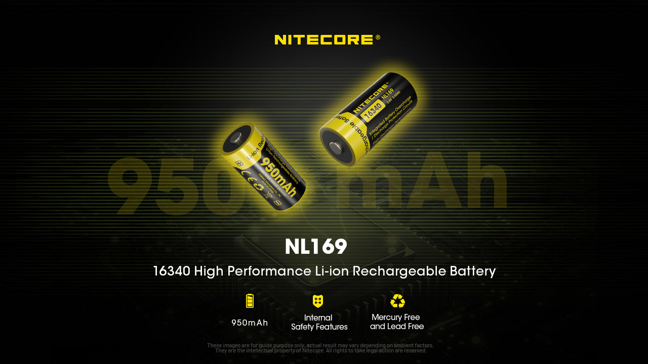Nitecore Battery RCR123 NL169