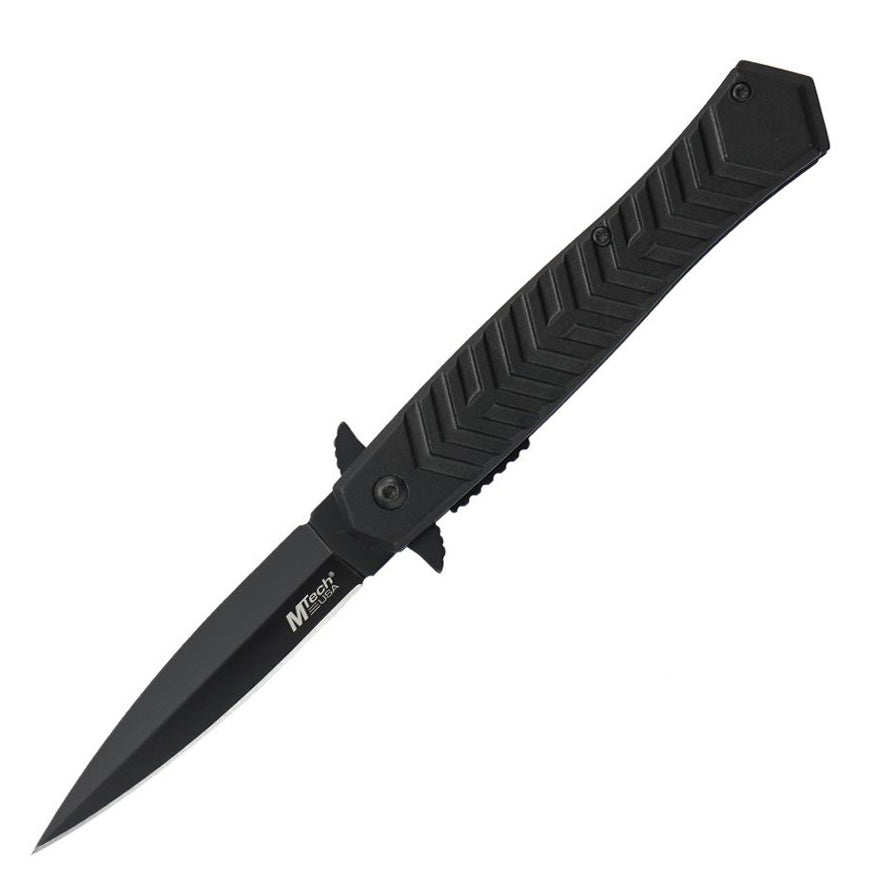 MTech A2025BK Linerlock Assisted Folding Blade (Black Anodized Aluminum Handle)