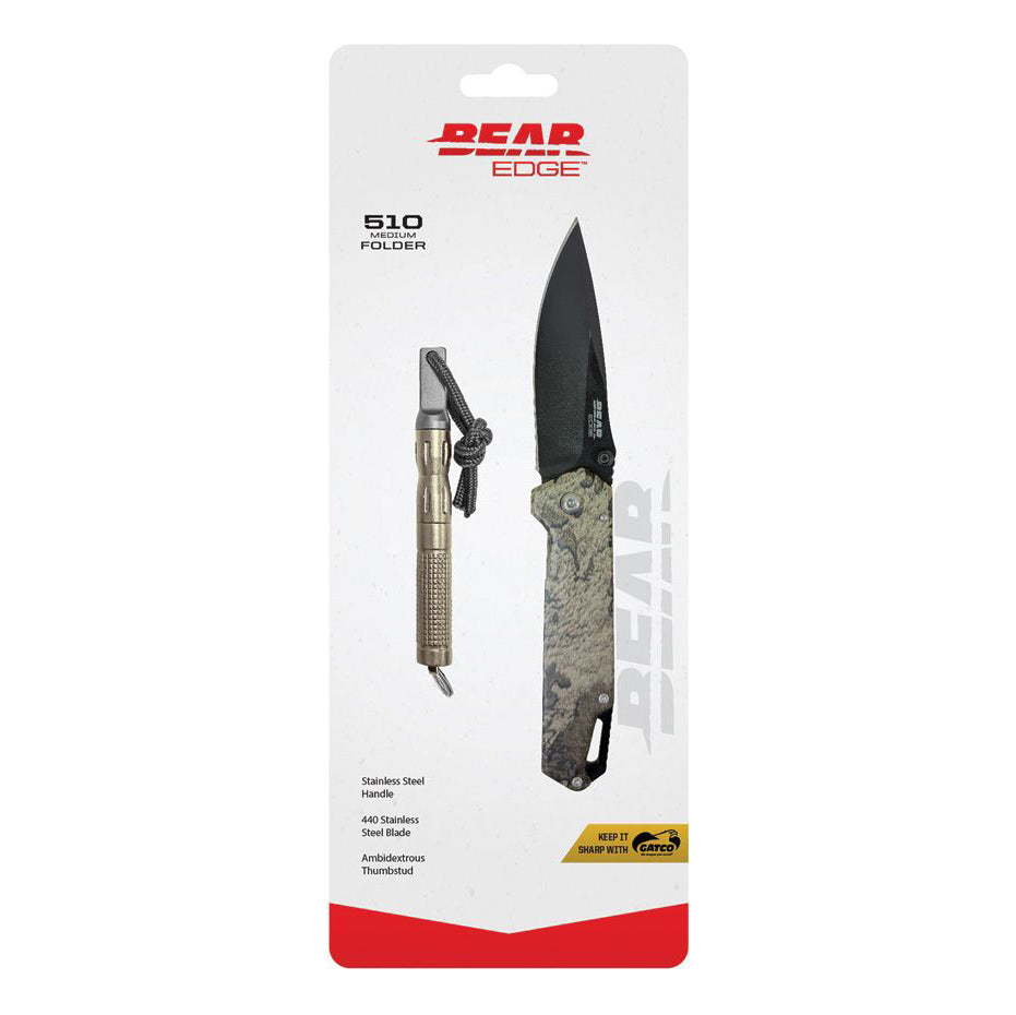 Bear & Son BC71834 Edge Framelock Pocket Knife Combo (Black)