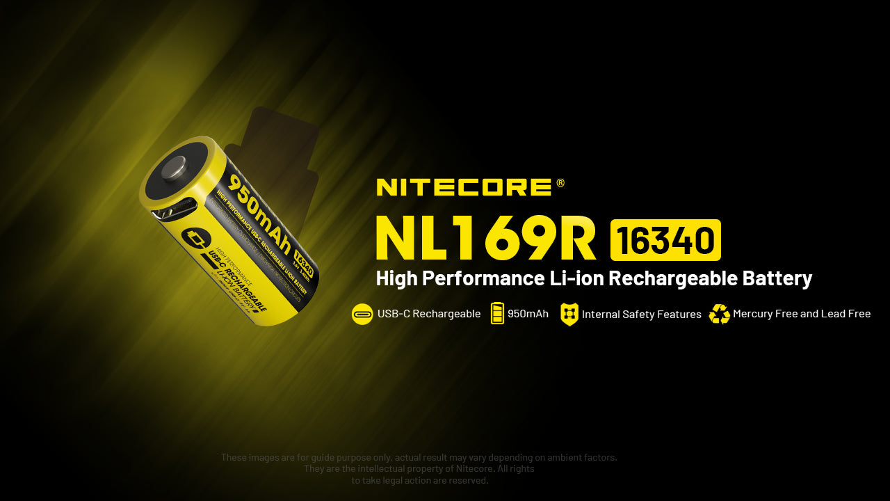 Nitecore Battery RCR123 NL169R