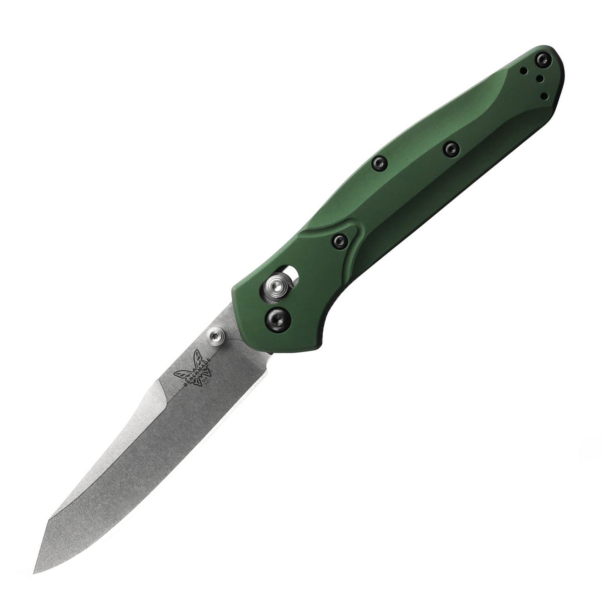 Benchmade 940 Osborne Folding Knife (Green Aluminum Handle)