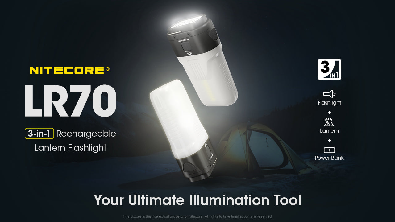 Nitecore LR70 3-In-1 Rechargeable Lantern Flashlight (3000 Lumens)