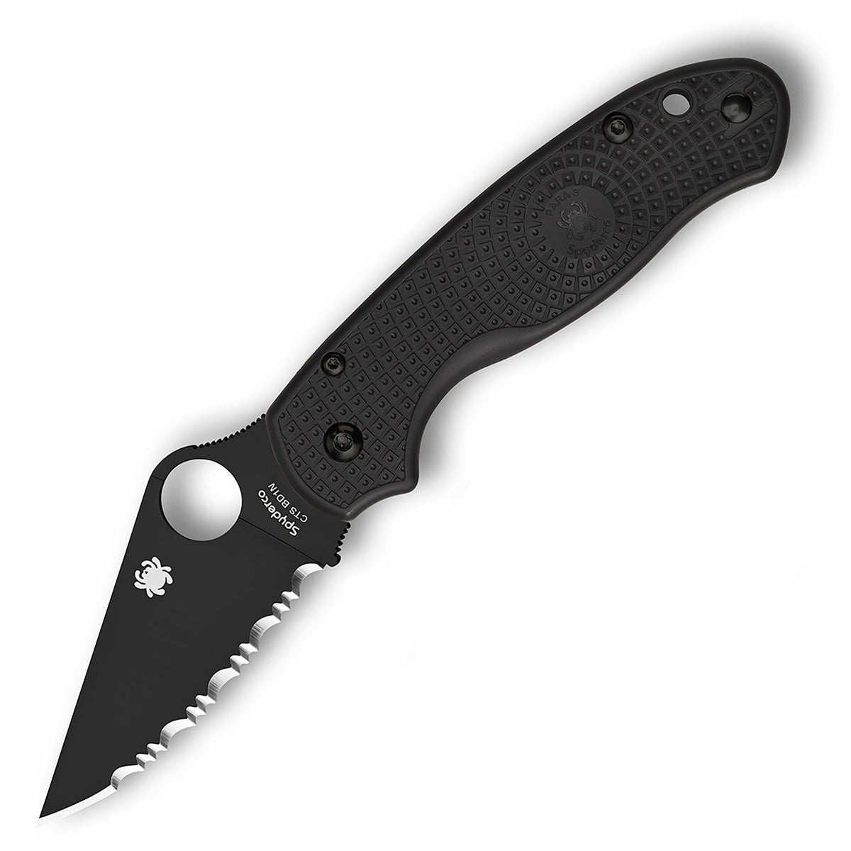 Spyderco C223SBBK Para 3 Black Lightweight Serrated (Black FRN)