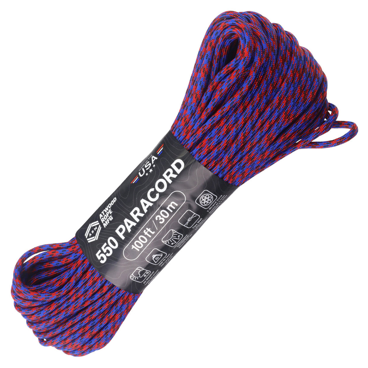 Atwood 550lbs Paracord 7 cores 100ft (Spiderman)