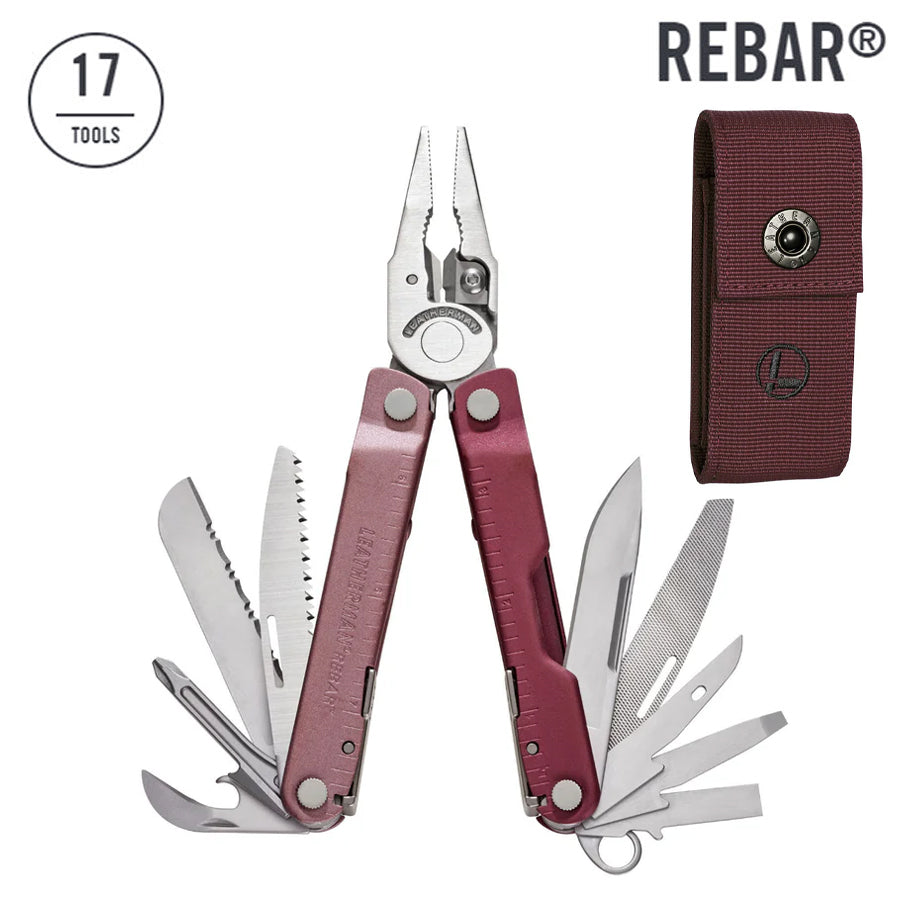Leatherman Rebar Multitool (Heathered Cranberry Cerakote Handle)