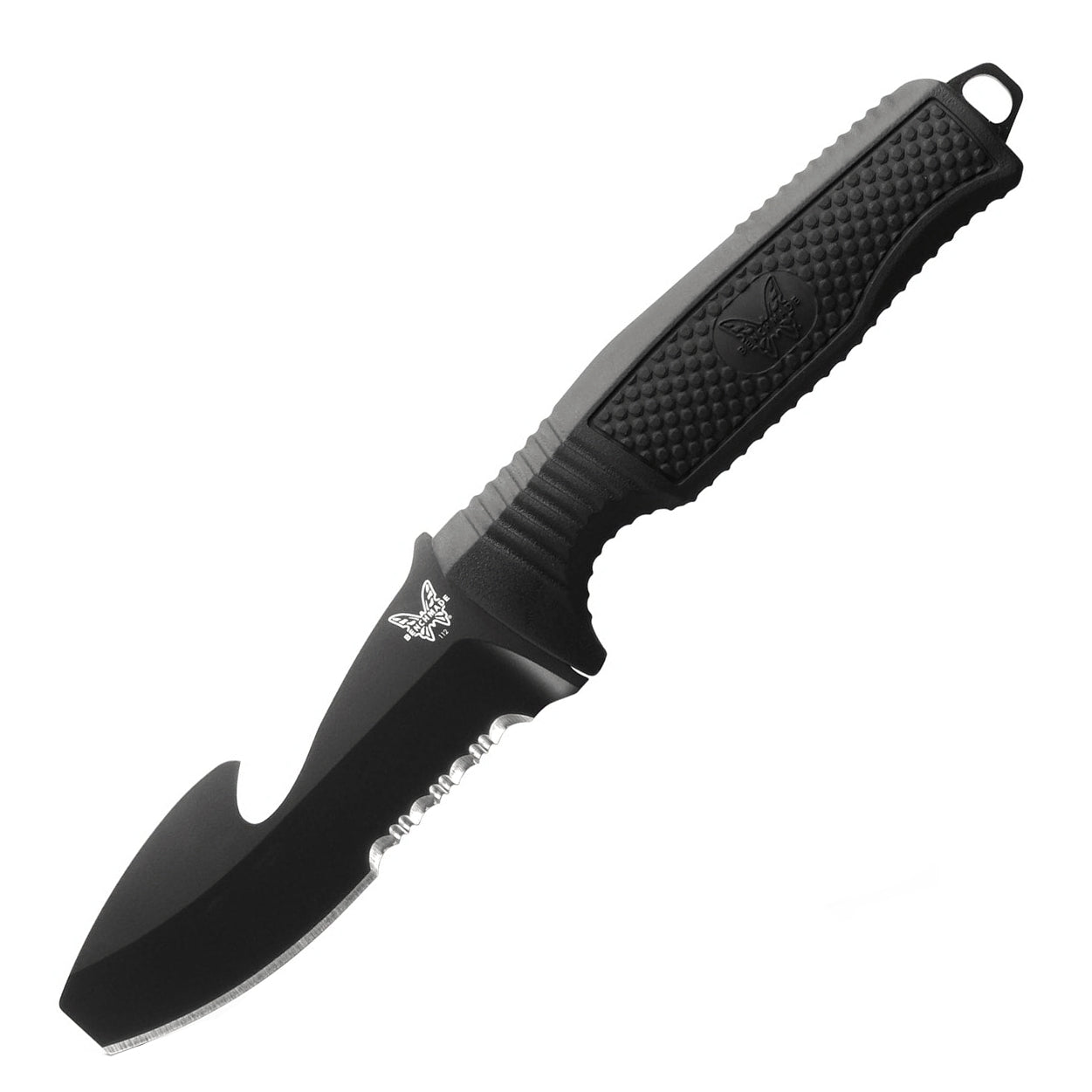 Benchmade 112SBK-BLK H2O Fixed Blade (Black Rubber Handle)
