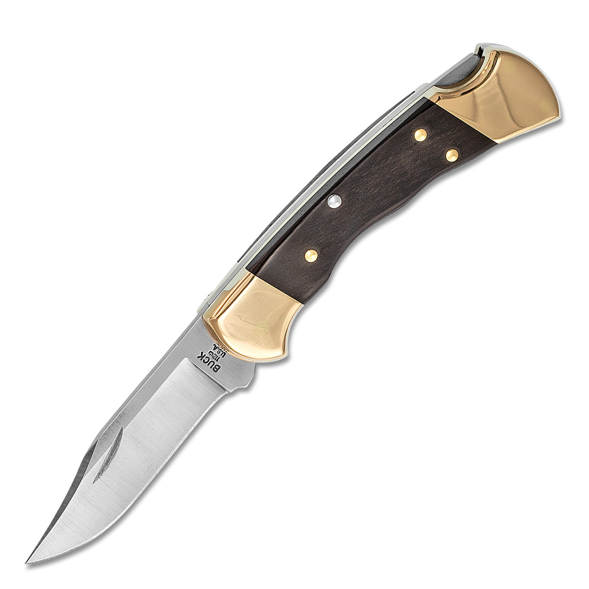 Buck 112FG Ranger Finger Grooved Folder (Ebony Wood Handle)