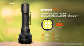 Acebeam P18 Tactical Flashlight (5000 Lumens)