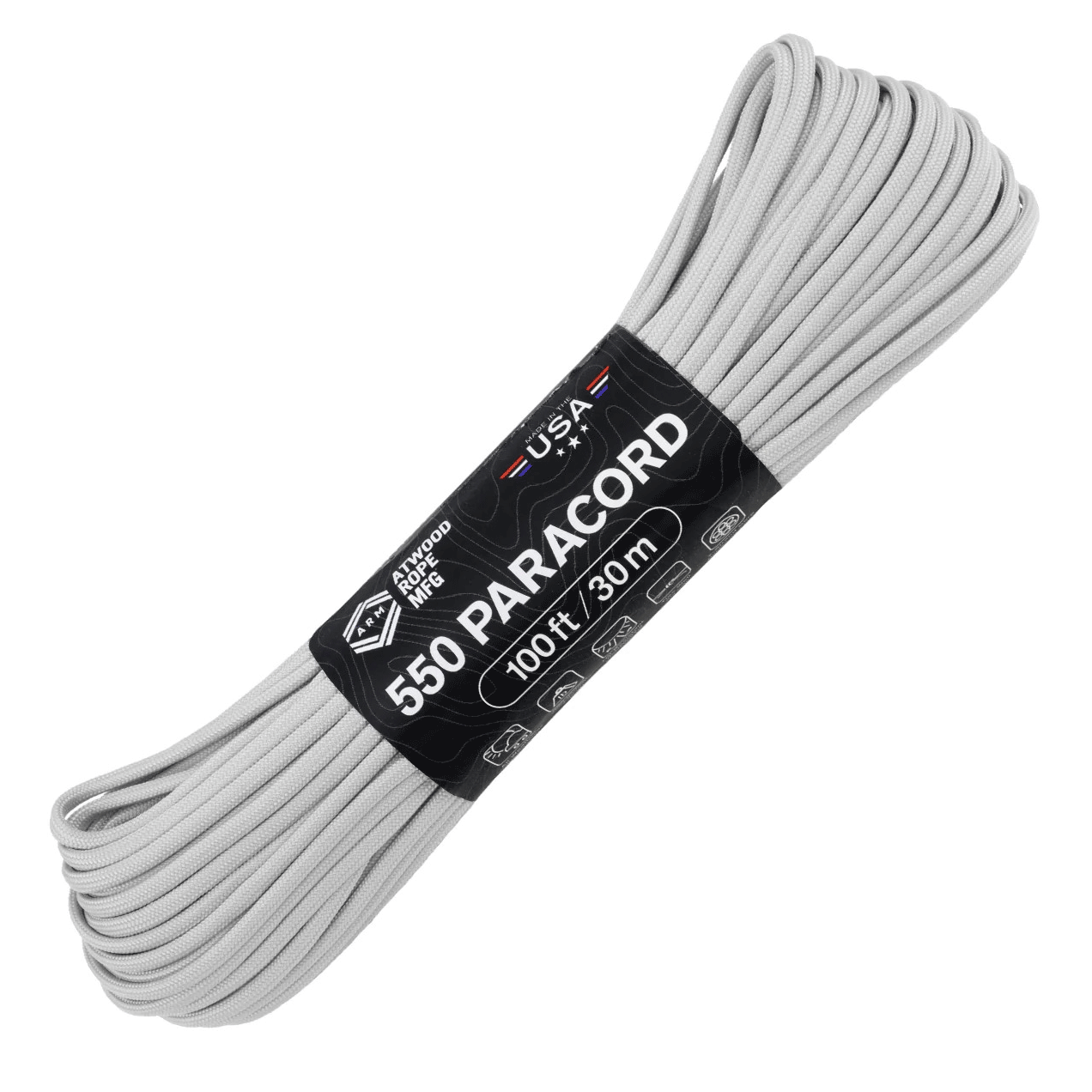 Atwood 550lbs Paracord 7 cores 100ft (Grey)