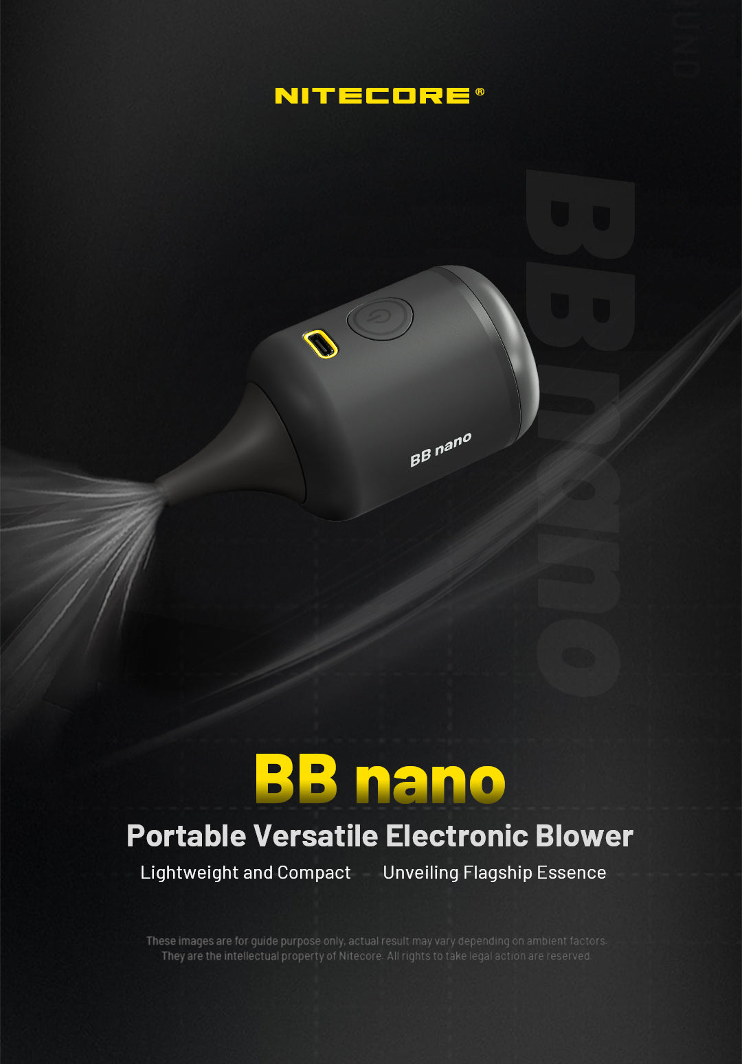 Nitecore BB Nano Rechargeable Air Duster with Vacuum Extension Kit