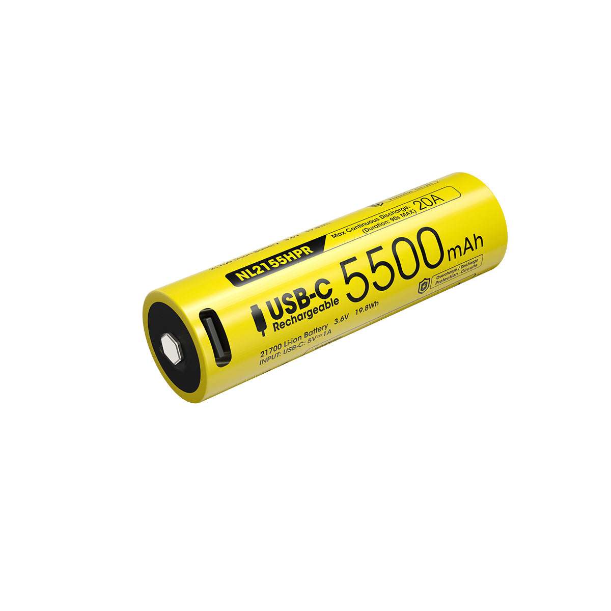 Nitecore Battery NL2155HPR 21700 5500mAh USB-C Rechargeable