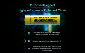 Nitecore Battery NL1836 18650 3600mAh Rechargeable