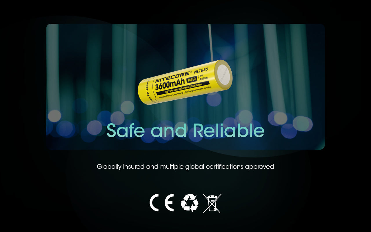 Nitecore Battery NL1836 18650 3600mAh Rechargeable