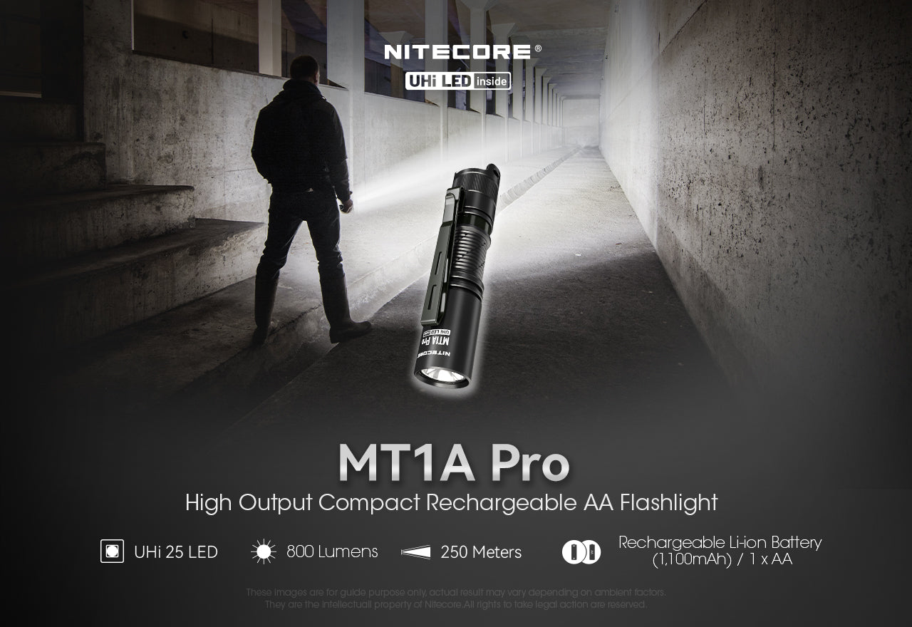 Nitecore MT1A Pro Rechargeable Flashlight (800 Lumens)