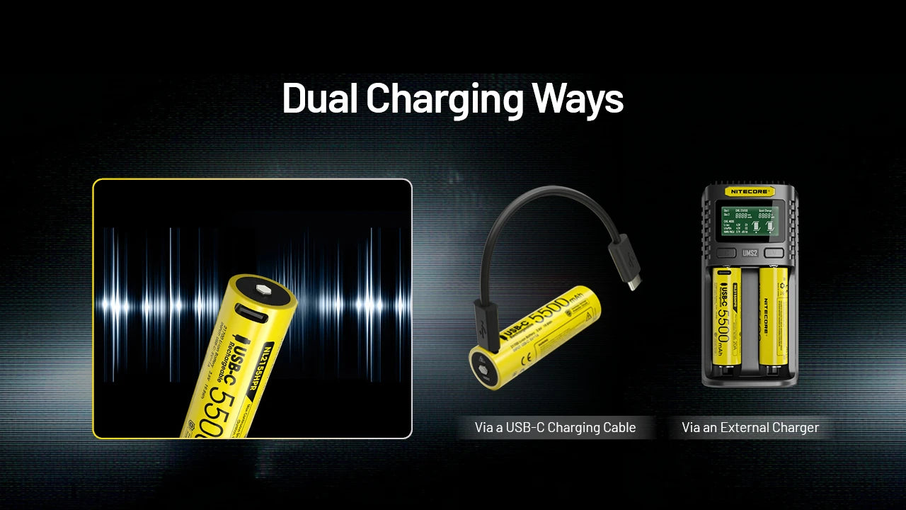 Nitecore Battery NL2155HPR 21700 5500mAh USB-C Rechargeable